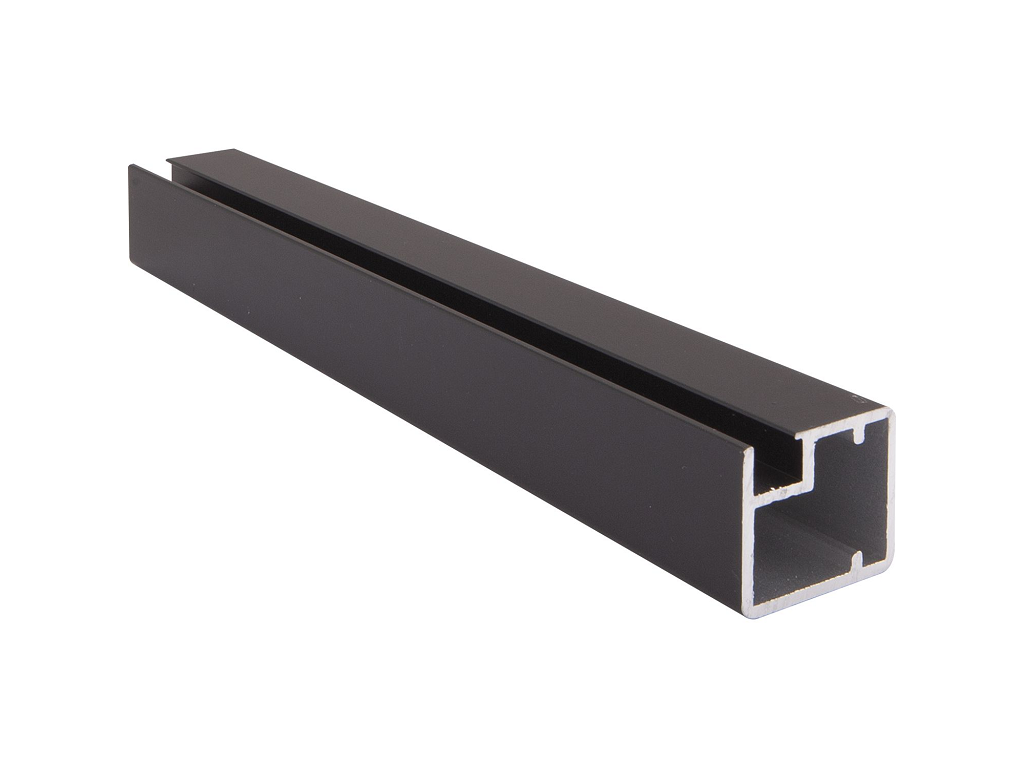 Telaio Alluminio per Anta Vetro mm.4 Modello 25813 mm.20x19 su Misura Senza Vetro Nero Opaco - immagine 2